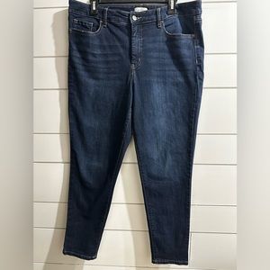 Jessica Simpson High Rise Skinny Ankle Jeans Size 14 Dark Wash